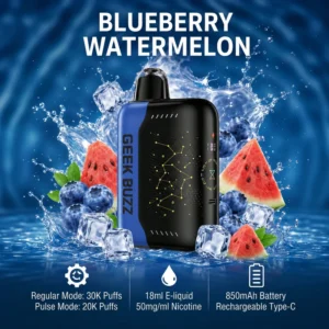 GEEK BUZZ Blueberry Watermelon 25K-30K Puffs Adjustable Vape