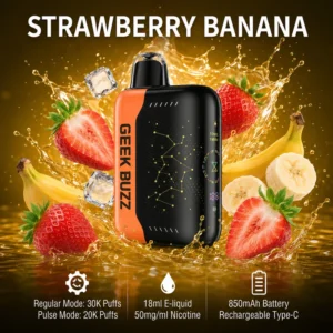 GEEKBUZZ Strawberry Banana 25K-30K Puffs Disposable Vape